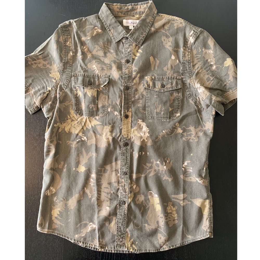 Public Opinion Button-up Short Sleeve: LARGE